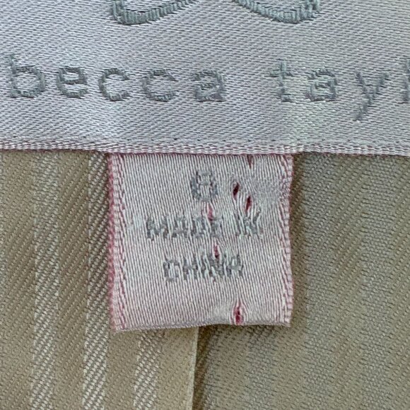 Rebecca Taylor Blazer Womens 6 Tan Lace Detail Hook Eye Long Sleeve Wool Blend - Picture 6 of 16